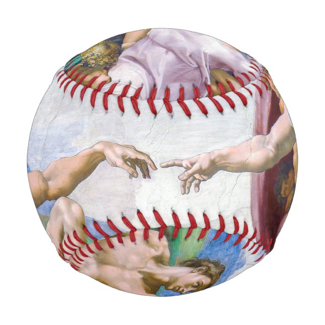 Pelota De Béisbol Miguel Ángel - Creación de Adam aislado (Anverso)