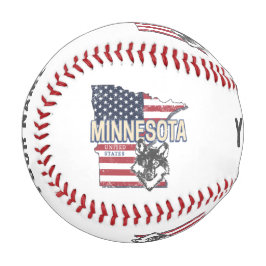 Pelota De Béisbol Minnesota State Estados Unidos Map Vintage USA