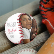 Modern 2 Photo Collage Best Ever Stepdad Baseball