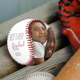 Pelota De Béisbol Modern 2 Photo Collage Best Ever Stepdad Baseball