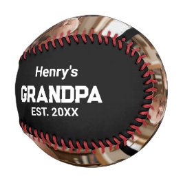 Pelota De Béisbol Modern Grandpa Est. Name Year 3 Photo