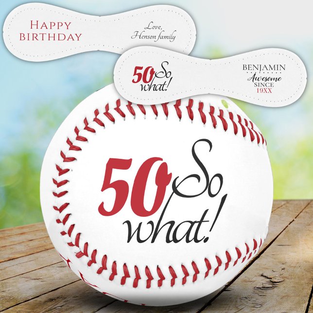 Pelota De Béisbol Modern Positive Funny 50 Qué 50 cumpleaños (Subido por el creador)