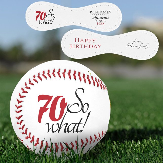 Pelota De Béisbol Modern Positive Funny 70 Qué 70 cumpleaños (Subido por el creador)