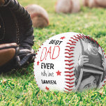 Pelota De Béisbol Moderno Personalizado 2 Collages de fotos Mejor Pa<br><div class="desc">¿Buscando un regalo fuera del parque del Día del Padre? ¡Nuestro único gesto de béisbol es tu carrera en casa! Con espacio para 2 fotos y un mensaje sincero que dice 'MEJOR PAPÁ DE TODOS, CON AMOR', este es verdaderamente un regalo que sigue dando. Personalizado con el nombre de su...</div>