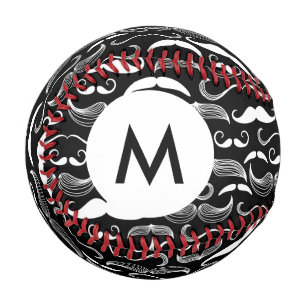 Pelota De Béisbol Monograma A Gentlemen's Club. Patrón de bigote