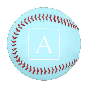 Pelota De Béisbol Monograma azul cielo simple