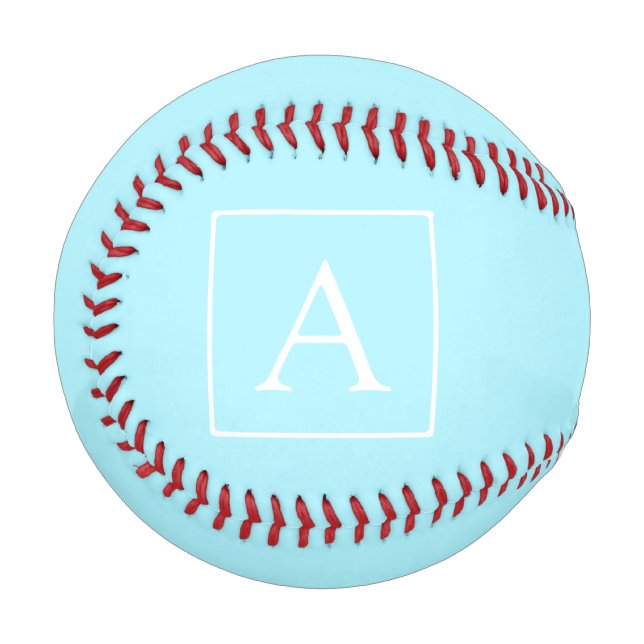 Pelota De Béisbol Monograma azul cielo simple (Anverso izquierdo)