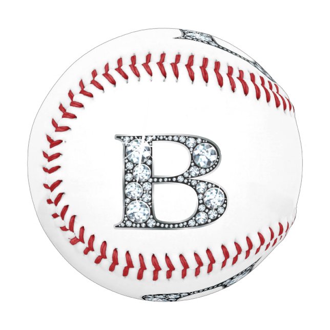 Pelota De Béisbol Monograma B Faux-"Diamond" (Anverso izquierdo)