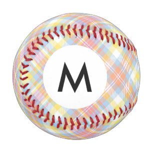 Pelota De Béisbol Monograma Banda Pastel Tirada