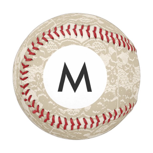 Pelota De Béisbol Monograma Beige (Anverso izquierdo)