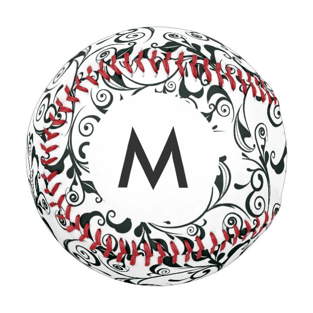 Pelota De Béisbol Monograma Damasco (Anverso izquierdo)