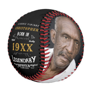 Pelota De Béisbol Monograma de cumpleaños personalizado Padre legend