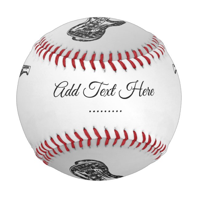 Pelota De Béisbol Monograma de guitarra eléctrica (Reverso)