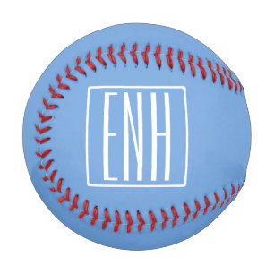 Pelota De Béisbol Monograma de iniciales modernas en negrita 3 Azu
