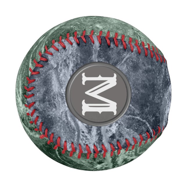 Pelota De Béisbol Monograma de mármol de dos colores - Escoja sus co (Anverso izquierdo)