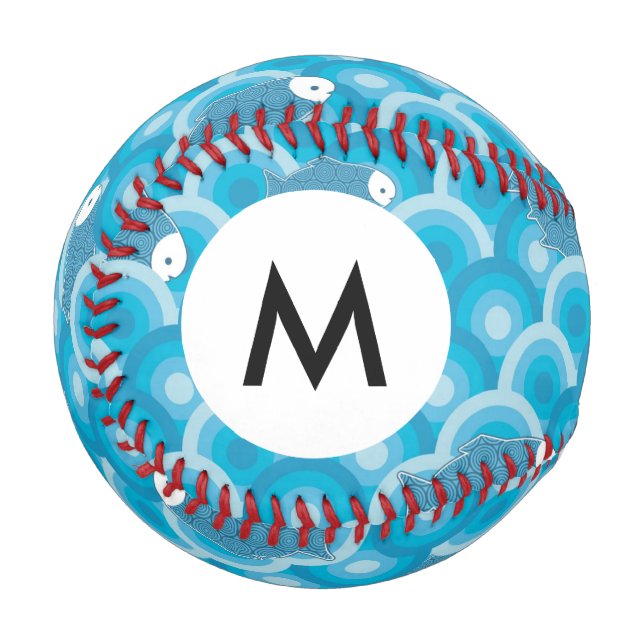 Pelota De Béisbol Monograma Fish (Anverso izquierdo)