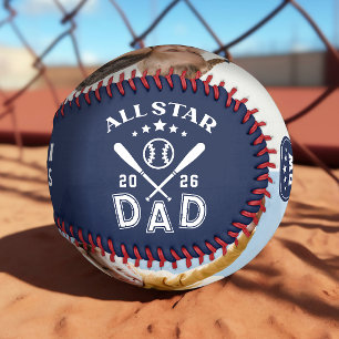Pelota De Béisbol Monograma fotográfico de Star Dad