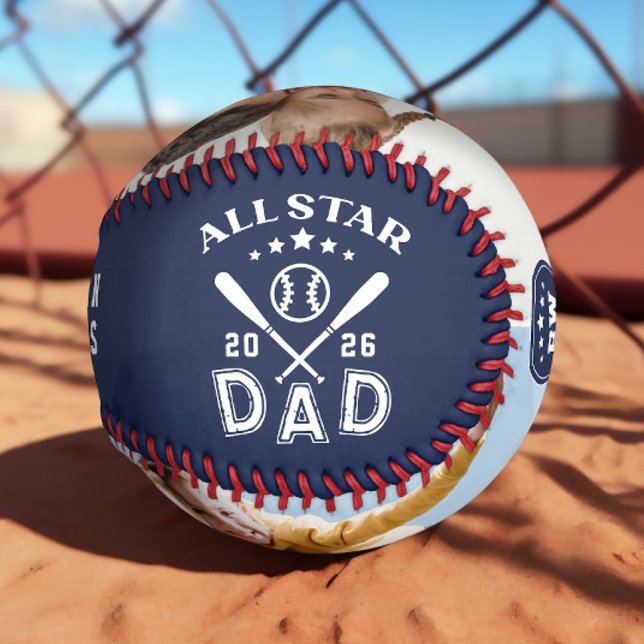 Pelota De Béisbol Monograma fotográfico de Star Dad (Subido por el creador)