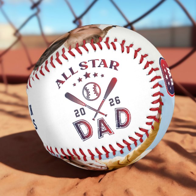 Pelota De Béisbol Monograma fotográfico de Star Dad (Subido por el creador)