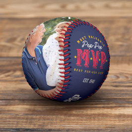 Pelota De Béisbol Monograma fotográfico más valioso del Pop-Pop MVP