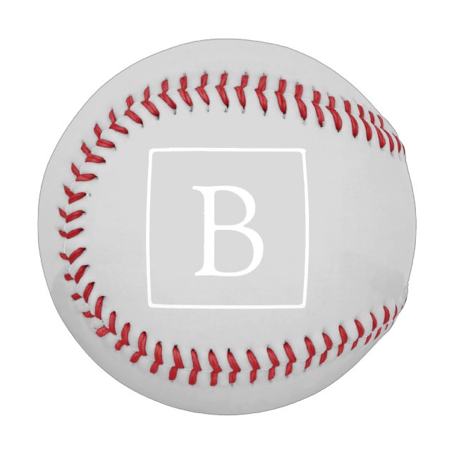 Pelota De Béisbol Monograma gris claro simple (Anverso izquierdo)