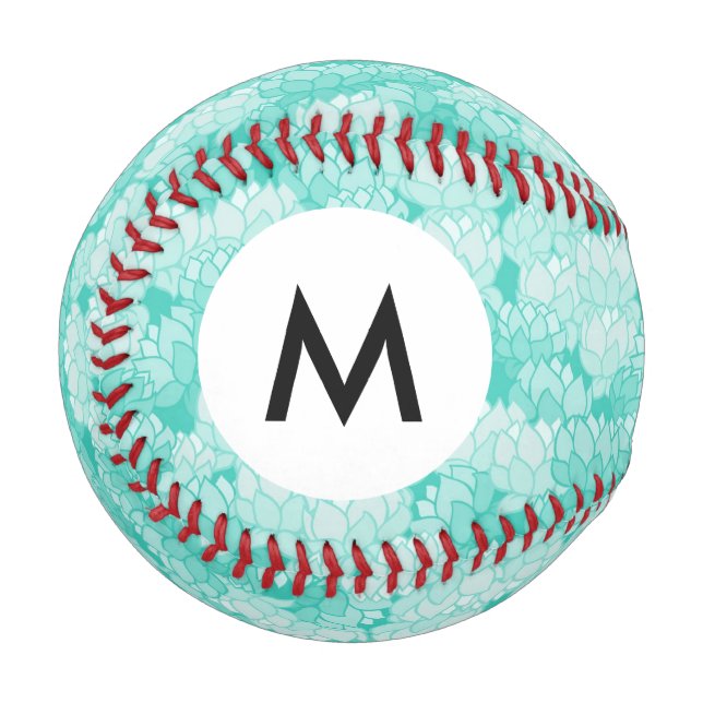 Pelota De Béisbol Monograma Lotus patrón 2 (Anverso izquierdo)