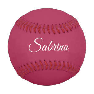 Pelota De Béisbol Monograma minimalista rosa cereza