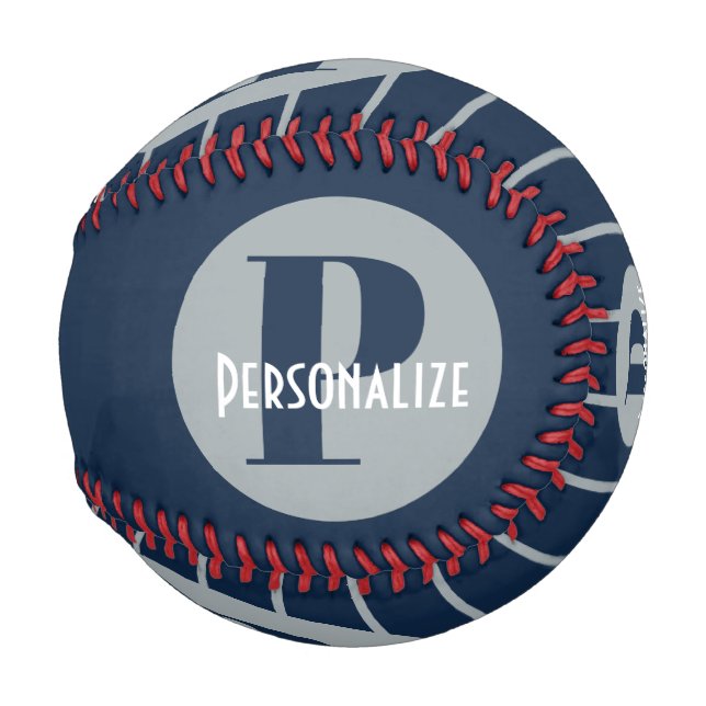 Pelota De Béisbol Monograma Nombre personalizado Béisbol personaliza (Reverso Izquierdo)