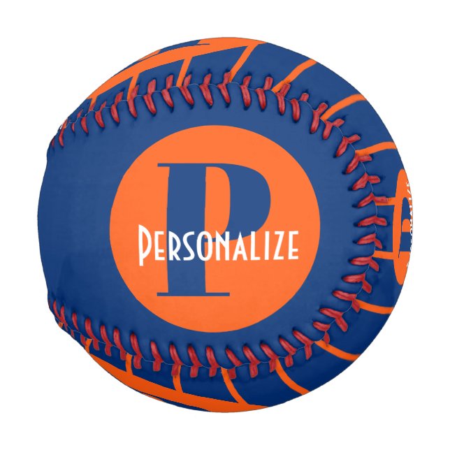 Pelota De Béisbol Monograma Nombre personalizado Béisbol personaliza (Reverso Izquierdo)