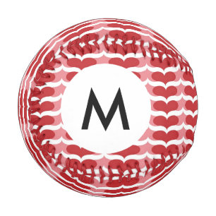 Pelota De Béisbol Monograma Patrón cardíaco