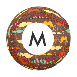 Pelota De Béisbol Monograma Patrón de bigote