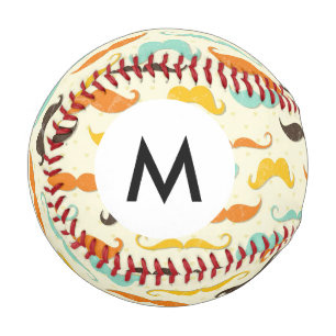 Pelota De Béisbol Monograma Patrón de bigote 3