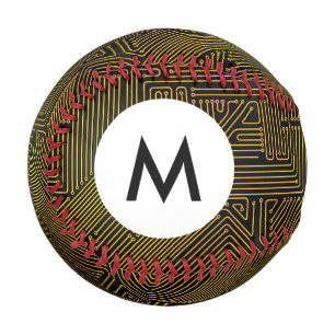 Pelota De Béisbol Monograma Patrón de placa de circuito del ordenad