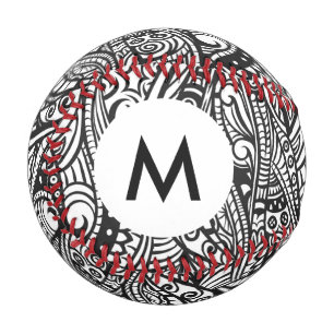 Pelota De Béisbol Monograma Patrón étnico 3