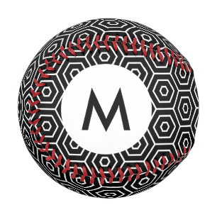 Pelota De Béisbol Monograma Patrón geométrico de textura Hexagons