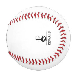 Pelota De Béisbol Monograma Personalizado Moderno y Nombre