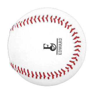 Pelota De Béisbol Monograma Personalizado Moderno y Nombre