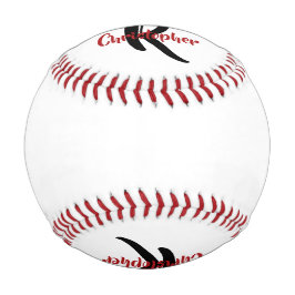 Pelota De Béisbol Monograma Personalizado Nombre Béisbol Blanco