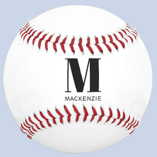 Pelota De Béisbol Monograma simple Nane inicial personalizado
