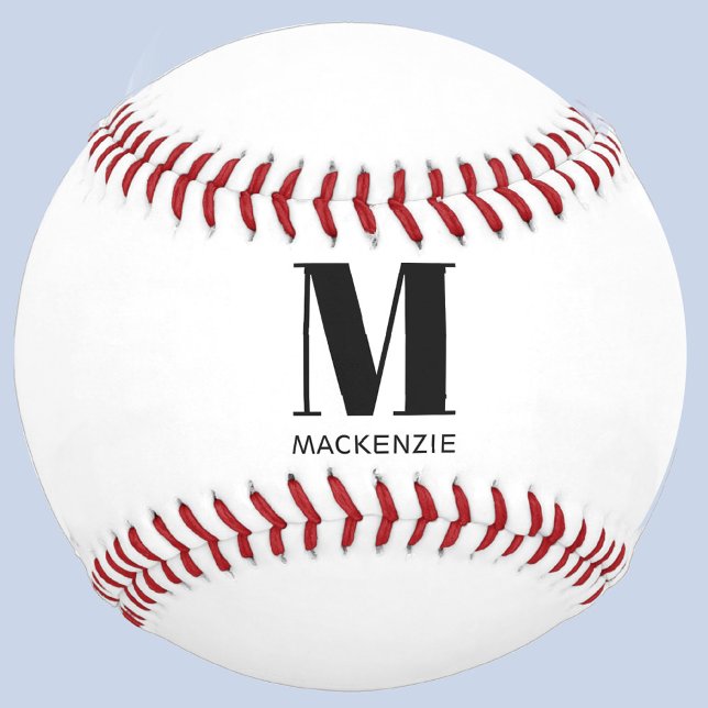Pelota De Béisbol Monograma simple Nane inicial personalizado (Personalized monogram initial name custom baseball)