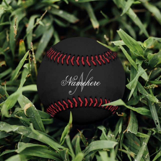 Pelota De Béisbol Monograma único personalizado de nombre blanco y n (Subido por el creador)
