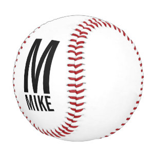 Pelota De Béisbol Monograma y nombre personalizados modernos