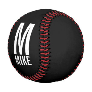 Pelota De Béisbol Monograma y nombre personalizados modernos