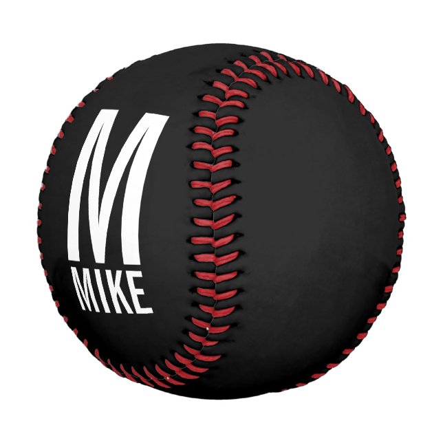 Pelota De Béisbol Monograma y nombre personalizados modernos (Angular)