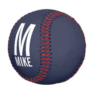 Pelota De Béisbol Monograma y nombre personalizados modernos