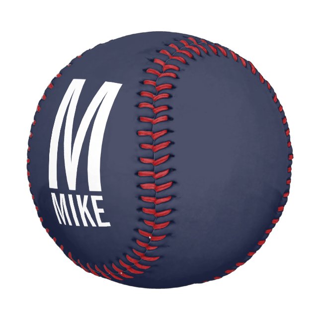 Pelota De Béisbol Monograma y nombre personalizados modernos (Angular)