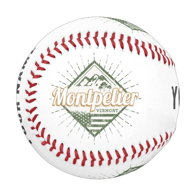 Pelota De Béisbol Montpelier Vermont City Estados Unidos (Anverso izquierdo)