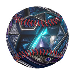 Pelota De Béisbol Mosaico Hexagonal Cibernético de Zafiro Neon