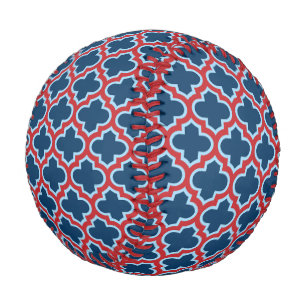 Pelota De Béisbol Mosaicos marroquíes azules y rojos, Entramado, Cua
