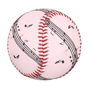 Pelota De Béisbol Música de Clave de Sol Climática Rosa